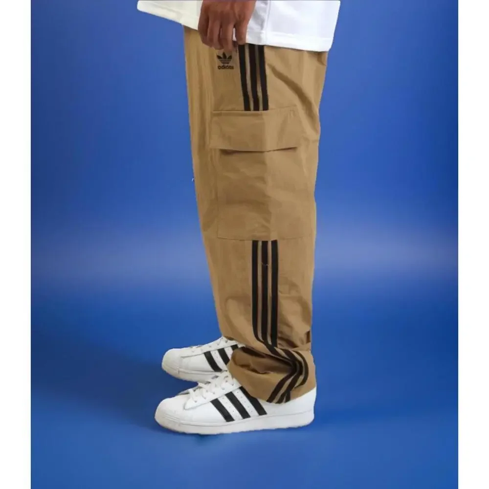$80 NEW MEN’S ADIDAS ORIGINALS 3 STRIPES CARGO TREFOIL PANTS Sz Large
